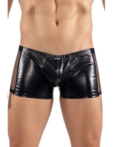 Black Desire black faux leather boxer shorts - LM2401-67BLK