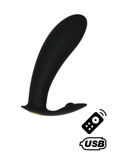 ERNEST, Mini vibrator with USB clitoral stimulator, with remote control - BQ155BLK