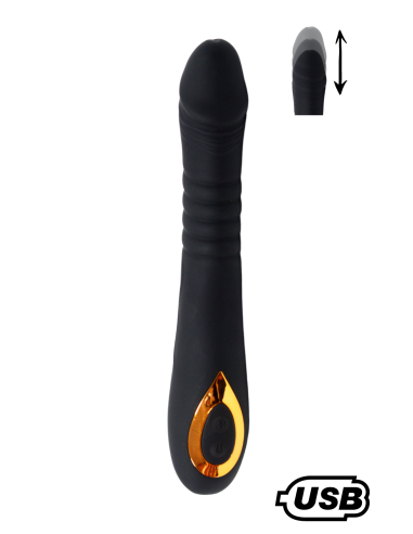 TWIST Black, USB back-and-forth vibrator in medical silicone, with 18 stimulation modes - BQ586BLK