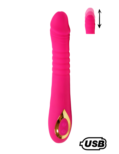 TWIST Rose, USB back-and-forth vibrator in medical silicone, with 18 stimulation modes - BQ586PNK