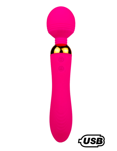 SHAKE Rose, USB Wand Vibrator in medical silicone with 2 powerful independent motors - BQ107PNK