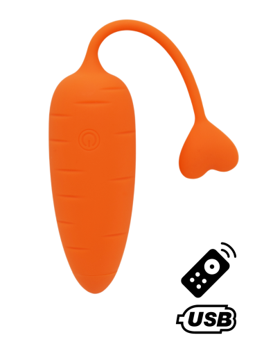 CARROT, Un huevo vibrador con mando a distancia, color y forma de zanahoria en silicona médica - BQ134ORA