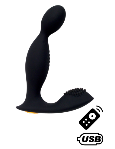 ELIOT, USB prostate stimulator, with remote control, in medical silicone - BQ149BLK