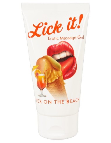 Lubrifiant et gel de massage végétalien comestible sex on the beach goût fruité  50ml - R629510