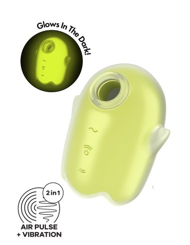 Glowing Ghost Satisfyer USB Green Fluorescent Air and Vibration Clitoris Stimulator - CC597852