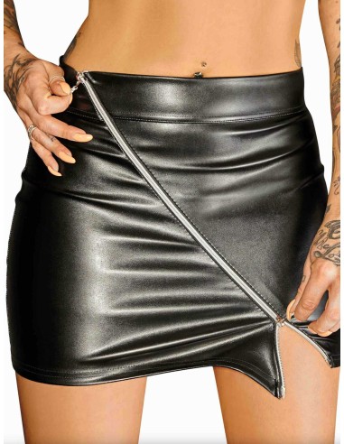 F126 Eco-leather mini skirt