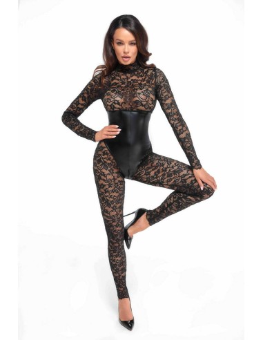 F299 Enigma kanten jumpsuit met onderborst lijfje