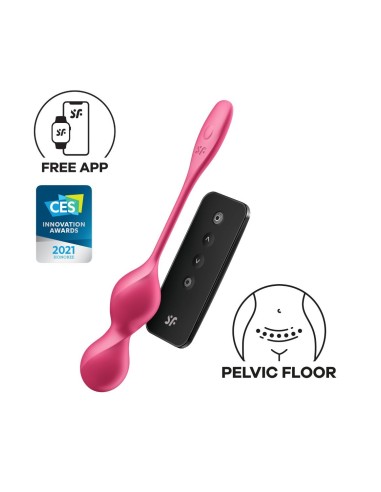 Boules de Geisha vibrantes télécommandées fushia Love Birds 2 Satisfyer - CC597866