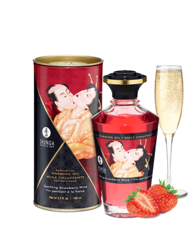 Aphrodisiac warming oil - Sparkling strawberry wine 100ml