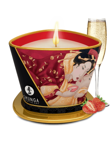 Glow and caresses massage candle - Romance Sparkling strawberry wine